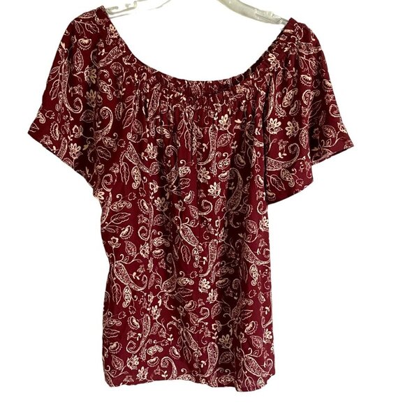 BUNULU Floral Paisley Flutter Short Sleeve Top Women's Medium NEW NWT - Picture 5 of 9